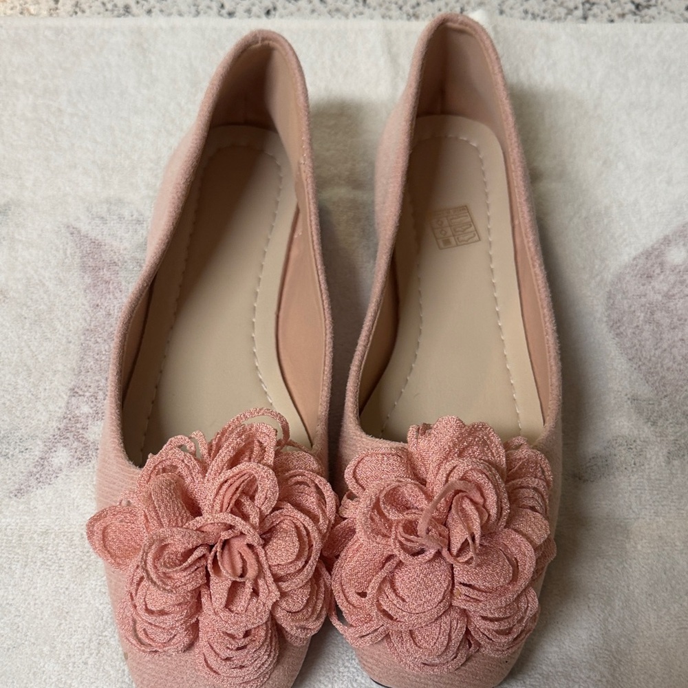 Elegant Pink Floral Women's Flats